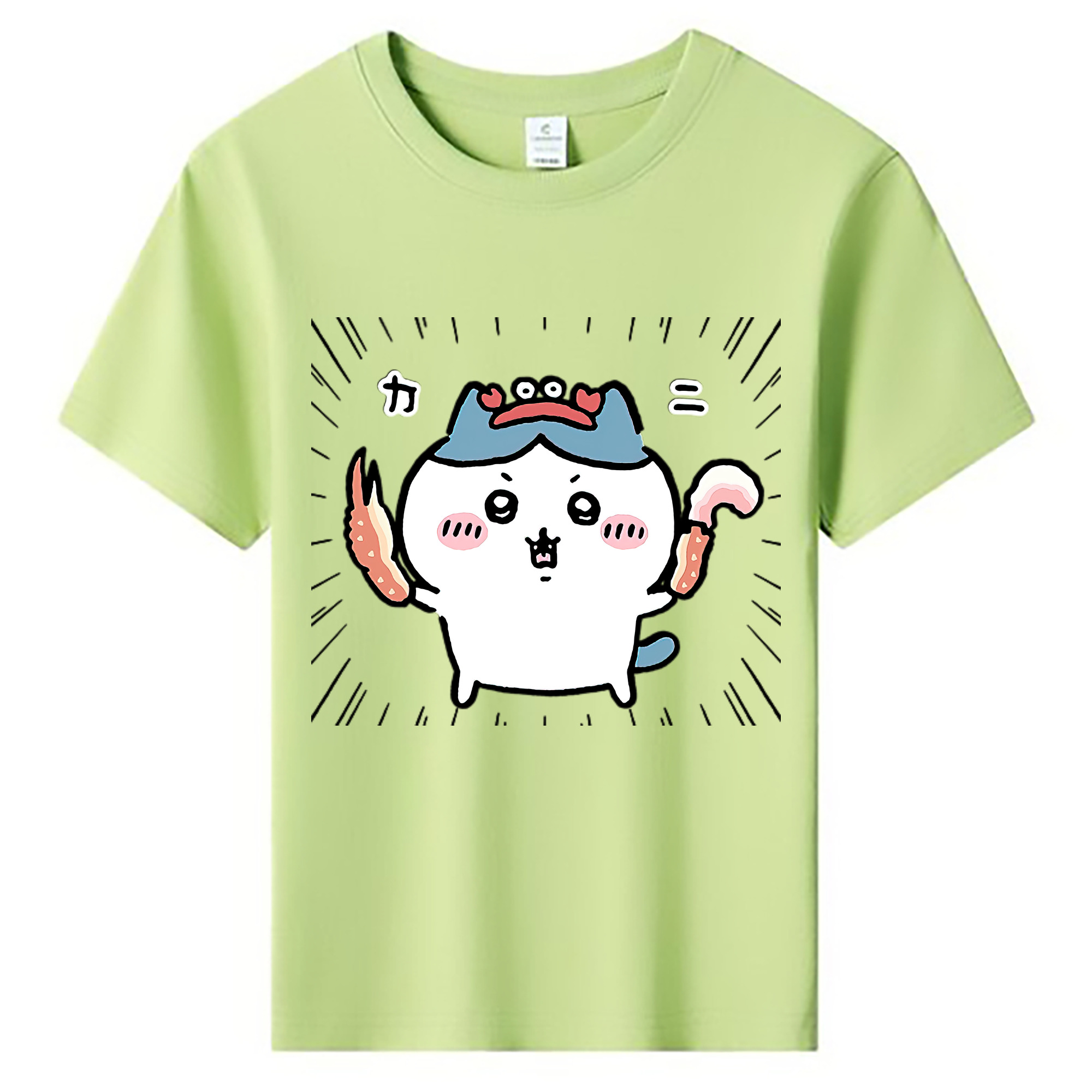 （画像用） ちいかわ ハチワレ Chii-kawa hachiware 綿100％キッズTシャツ（フロントプリント）